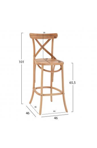 ΣΚΑΜΠΟ ΜΕΣ.ΥΨΟΥΣ GIOLIANA HM8750.01 ΑΠΟ ΟΞΙΑ ΦΥΣΙΚΟ ΜΕ PLYWOOD ΚΑΘΙΣΜΑ 46x46x101Υ εκ.