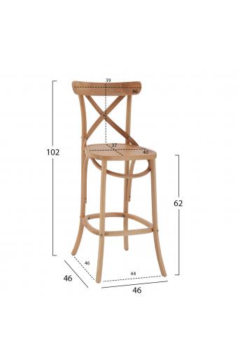 ΣΚΑΜΠΟ ΞΥΛΙΝΟ GIOLIANA HM8750.05 ΟΞΙΑ DARK HONEY ΜΕ PΟLYWOOD ΚΑΘΙΣΜΑ 46x46x102Υεκ.