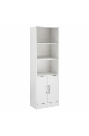 ΒΙΒΛΙΟΘΗΚΗ ΜΕΛΑΜΙΝΗΣ ENSLEY HM2027.05 ΣΕ ΛΕΥΚΗ ΑΠΟΧΡΩΣΗ 60x30x180 εκ.