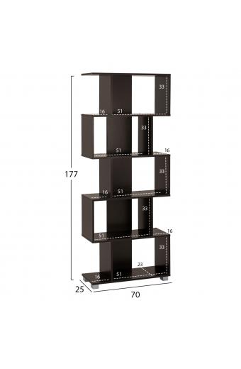 ΒΙΒΛΙΟΘΗΚΗ ΜΕΛΑΜΙΝΗΣ EZIR HM2385.01 ΒΕΓΓΕ 70x25x177Υ εκ.