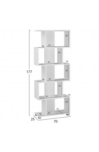 ΒΙΒΛΙΟΘΗΚΗ ΜΕΛΑΜΙΝΗΣ HM2385.04 ΛΕΥΚΗ 70x25x177 εκ.
