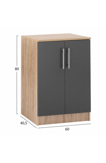 ΠΑΠΟΥΤΣΟΘΗΚΗ ΝΤΟΥΛΑΠΙ ΞΥΛΙΝΗ EMERIE HM2206.04 SONAMA-ΓΚΡΙ 60X40,5X80 εκ.