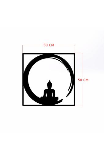 ΔΙΑΚΟΣΜΗΤΙΚΟ ΤΟΙΧΟΥ 100% ΜΕΤΑΛΛΙΚΟ ΜΑΥΡΟ BUDDHA FIGURE 50Χ50 HM7210