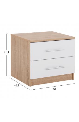 ΚΟΜΟΔΙΝΟ ΜΕΛΑΜΙΝΗΣ HM2220.06 SONAMA - ΛΕΥΚΟ 48x40,5x41,5 εκ.