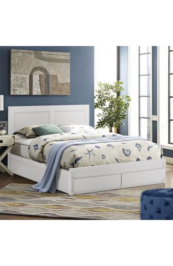 ΚΡΕΒΑΤΙ CAPRI HM399.05 ΜΕ 2 ΣΥΡΤΑΡΙΑ ΛΕΥΚΟ ΓΙΑ ΣΤΡΩΜΑ 160x200 εκ.