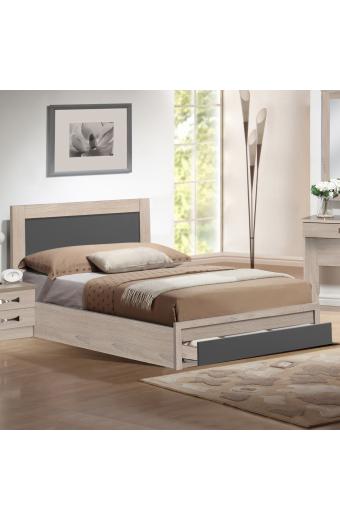 ΚΡΕΒΑΤΙ MELANY HM346.04 ΜΕ 1 ΣΥΡΤΑΡΙ SONOMA-ΣΚΟΥΡΟ ΓΚΡΙ ΓΙΑ ΣΤΡΩΜΑ 90Χ190 εκ.