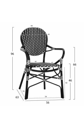 ΠΟΛΥΘΡΟΝΑ ΑΛΟΥΜΙΝΙΟΥ BAMBOO LOOK ΜΕ ΜΑΥΡΟ ΛΕΥΚΟ WICKER HM5793.02 56X63X96Y εκ.