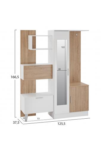 ΕΠΙΠΛΟ ΕΙΣΟΔΟΥ ΜΕ ΡΑΦΙΑ & ΚΑΘΡΕΠΤΗ ILIANA HM2265 ΛΕΥΚΟ-SONAMA 125,5x37,5x166,5Y εκ.