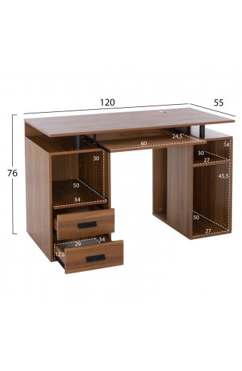 ΓΡΑΦΕΙΟ ΜΕΛΑΜΙΝΗΣ STATUS HM2026.03 WALNUT 120Χ55Χ76 εκ.