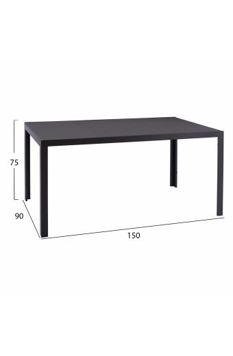 ΣΕΤ ΤΡΑΠΕΖΑΡΙΑΣ 7 ΤΜΧ ΤΡΑΠΕΖΙ ΓΚΡΙ 150X90 ΚΑΙ ΠΟΛΥΘΡΟΝΑ TEXTLINE ΓΚΡΙ HM11520.01