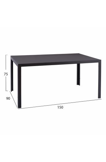 ΣΕΤ ΤΡΑΠΕΖΑΡΙΑΣ 7 ΤΜΧ ΤΡΑΠΕΖΙ ΓΚΡΙ 150X90 ΚΑΙ ΚΑΡΕΚΛΑ ΜΕ ΣΧΟΙΝΙ HM11526.01