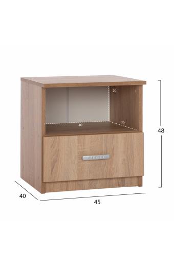 ΚΟΜΟΔΙΝΟ ΜΕ ΣΥΡΤΑΡΙ ADLER SONAMA OAK HM2431.01 45x40x48 εκ.
