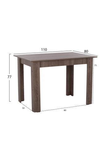 ΤΡΑΠΕΖΙ ΚΟΥΖΙΝΑΣ HM2428.05, 110x80x77Υεκ., SONOMA OAK TRUFFLE