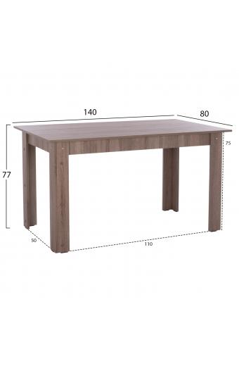 ΤΡΑΠΕΖΙ ΚΟΥΖΙΝΑΣ KELVIN, 140x80x77Υ εκ., SONAMA OAK TRUFFLE, HM2429.05