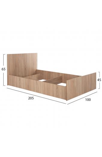 ΚΡΕΒΑΤΙ ADLER ΜΟΝΟ 90X200 SONAMA OAK HM2433.01