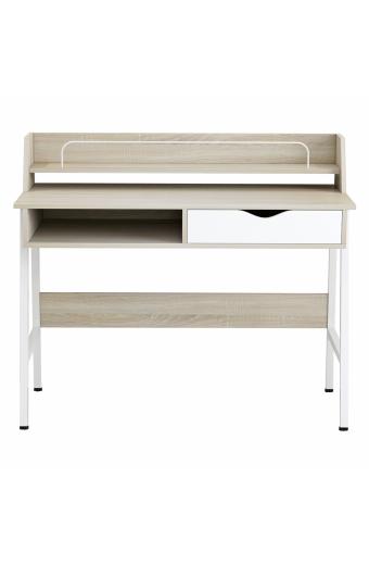 ΓΡΑΦΕΙΟ OLIVIER HM2129.01 ΜΕΛΑΜΙΝΗ ΣΕ SONAMA-ΛΕΥΚΟ-ΛΕΥΚΟΣ ΜΕΤΑΛΛΙΚΟΣ ΣΚΕΛΕΤΟΣ 104x48x89Υεκ