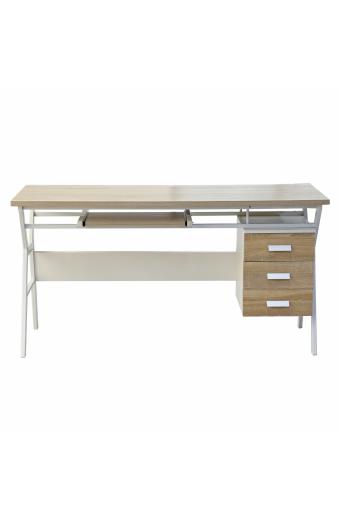 ΓΡΑΦΕΙΟ ΜΕ ΜΕΤΑΛΛΙΚΟ ΣΚΕΛΕΤΟ HM2132.01 SONAMA ΛΕΥΚΟ 150X60X76Υ εκ.