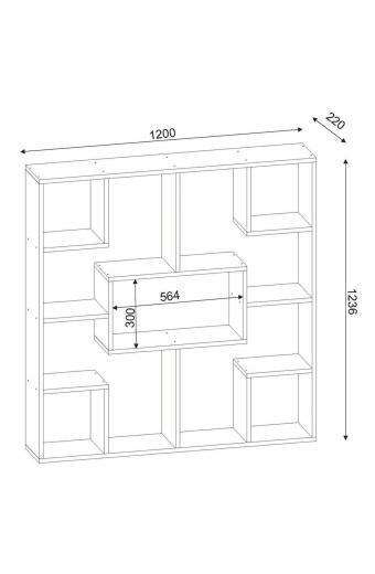 ΒΙΒΛΙΟΘΗΚΗ YOLANTHE ΜΕΛΑΜΙΝΗΣ HM9029.01 ΛΕΥΚΗ 120x22x123,6Υ εκ.