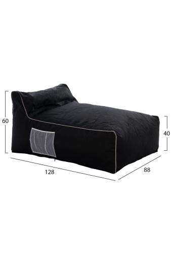 ΠΟΥΦ ZAFER HM5772.02 ΜΕ TEXTILINE ΜΑΥΡΟ ΚΑΙ ΛΕΥΚΟ ΡΕΛΙ 88x128x40-60Υ εκ.