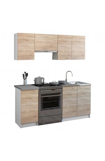 ΣΥΝΘΕΣΗ ΚΟΥΖΙΝΑΣ MAURICE ΜΕΛΑΜΙΝΗ SONAMA-ΛΕΥΚΟ HM2441 180x29,2-46εκ.