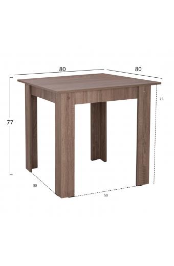 ΤΡΑΠΕΖΙ ΚΟΥΖΙΝΑΣ KELVIN HM2427.05, SONOMA OAK TRUFFLE, 80x80x77εκ.