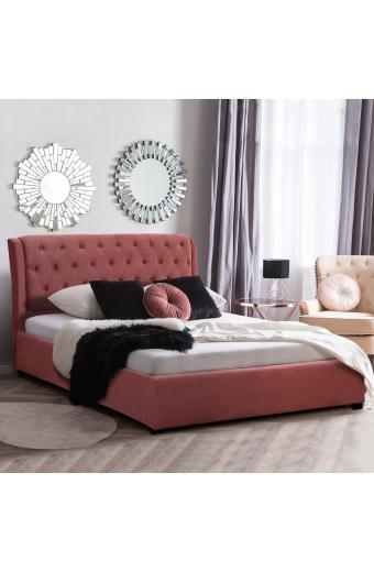 ΚΡΕΒΑΤΙ ODALYS 150X200 ΒΕΛΟΥΔΟ ΥΦΑΣΜΑ ΣΑΠΙΟ ΜΗΛΟ HM549.12 164x223x100 εκ.