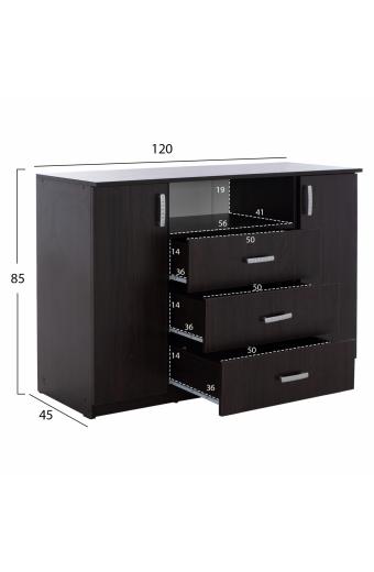 ΜΠΟΥΦΕΣ ΜΕ 2 ΝΤΟΥΛΑΠΙΑ Κ 3 ΣΥΡΤΑΡΙΑ ADLER WENGE HM2430.02 120X45X85Y εκ.