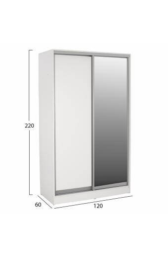 ΝΤΟΥΛΑΠΑ ΣΥΡΟΜΕΝΗ ADLER ΜΕΛΑΜΙΝΗΣ 120x60x220Yεκ. ΔΙΦΥΛΛΗ ΛΕΥΚΗ ΜΕ ΚΑΘΡΕΠΤΗ HM2460.03