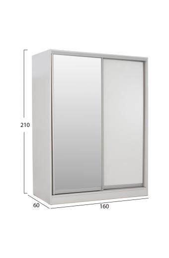 ΝΤΟΥΛΑΠΑ ADLER ΜΕΛΑΜΙΝΗΣ ΛΕΥΚΗ ΜΕ ΚΑΘΡΕΠΤΗ HM2434.03 160x60x210 εκ.