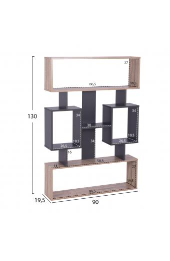ΒΙΒΛΙΟΘΗΚΗ CHANDLER HM8769.02 90X19.5X130  ΓΚΡΙ