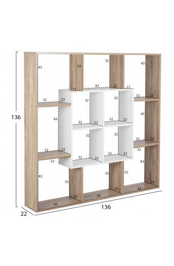 ΒΙΒΛΙΟΘΗΚΗ BRODY HM8771.01 136X22X136 ΛΕΥΚΟ