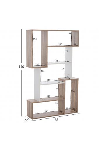 ΒΙΒΛΙΟΘΗΚΗ SHAY HM8768.01 85X22X140 ΛΕΥΚΟ