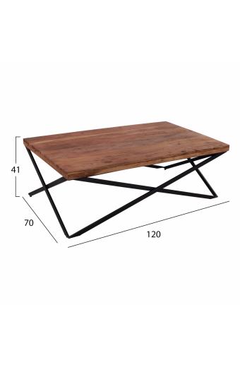 ΤΡΑΠΕΖΙ ΣΑΛΟΝΙΟΥ SAO PAOLO ΜΑΣΙΦ ΞΥΛΟ ΑΚΑΚΙΑΣ 120X70X41Υεκ.HM8200.11