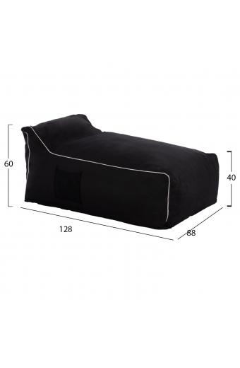 ΠΟΥΦ ZAFER HM5772.12 ΜΕ TEXTILINE ΜΑΥΡΟ ΚΑΙ ΛΕΥΚΟ ΡΕΛΙ 88x128x40-60Υ εκ.