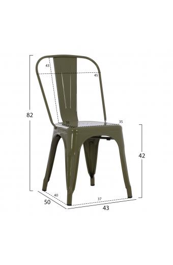 ΚΑΡΕΚΛΑ ΜΕΤΑΛΛΙΚΗ MELITA ΣΕ DARK OLIVE GREEN 43x50x82Y εκ. HM8641.03