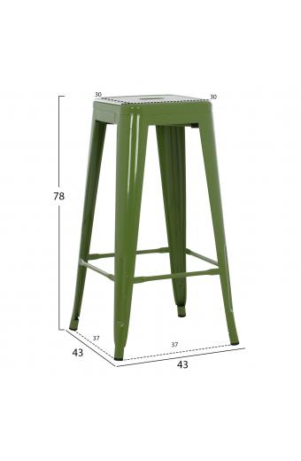 ΣΚΑΜΠΟ BAR ΜΕΤΑΛΛΙΚΟ MELITA ΣΕ LIGHT OLIVE GREEN HM8642.13 43x43x78 εκ.