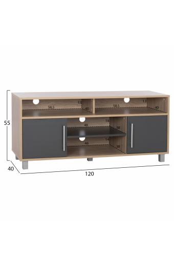 ΕΠΙΠΛΟ ΤΗΛΕΟΡΑΣΗΣ DANNA ΜΕΛΑΜΙΝΗΣ HM2202.04 SONAMA-ΓΚΡΙ 120x40x55 εκ.