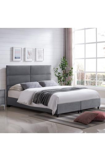 ΚΡΕΒΑΤΙ MILO ΑΠΟ ΓΚΡΙ ΒΕΛΟΥΔΟ HM616.10 ΓΙΑ ΣΤΡΩΜΑ 160x200 EK.