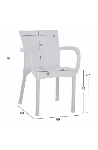 ΠΟΛΥΘΡΟΝΑ ΠΟΛΥΠΡΟΠΥΛΕΝΙΟΥ RATTAN ΠΟΔΙ ALU HM5591.01 ΧΡΩΜΑ ΛΕΥΚΟ 60x60x82 cm