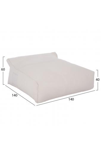 ΠΟΥΦ YAMIN 2ΑΤΟΜΩΝ ΜΕ TEXTILENE 600gr/m2 2X1 ΛΕΥΚΟ HM5773.11 140x140x40-60Υεκ.