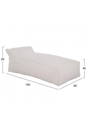 ΠΟΥΦ ΞΑΠΛΩΣΤΡΑ WADELIN HM5774.11 ΜΕ TEXTILINE ΛΕΥΚΟ 190x80x40-60Υ εκ.
