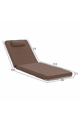 ΜΑΞΙΛΑΡΙ ΞΑΠΛΩΣΤΡΑΣ TEXTILENE 600gr/m2 2X1 SIFNOS ΜΟΚΑ HM11237.04T 194x70x11εκ.