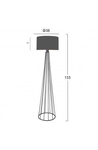 ΦΩΤΙΣΤΙΚΟ ΔΑΠΕΔΟΥ ΜΕΤΑΛΛΙΚΟ ΓΚΡΙ HM7581.01 Φ38x144 εκ.