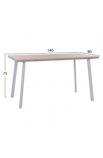 ΤΡΑΠΕΖΙ ΤΡΑΠΕΖΑΡΙΑΣ OFIRA 140X80 SONAMA ΜΕ ΛΕΥΚΑ ΠΟΔΙΑ HM8374.02