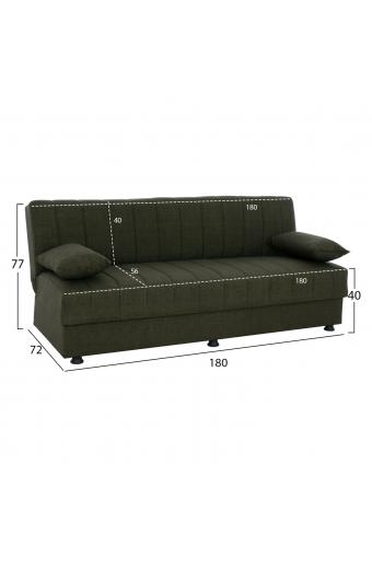 ΚΑΝΑΠΕΣ ΚΡΕΒΑΤΙ ANDRI ΤΡΙΘΕΣΙΟΣ DARK OLIVE HM3239.05 180x72x77 εκ.