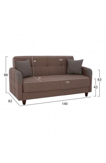 ΚΑΝΑΠΕΣ ΚΡΕΒΑΤΙ ΔΙΘΕΣΙΟΣ SANNA HM3246.01 ΜΠΕΖ 140x82x86 εκ.
