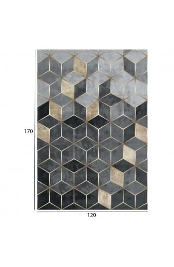 ΧΑΛΙ ΣΑΛΟΝΙΟΥ ΜΕ ΚΡΟΣΙΑ JOSIANE HM7677.18 ΓΚΡΙ-ΧΡΥΣΟ 120X170 εκ.