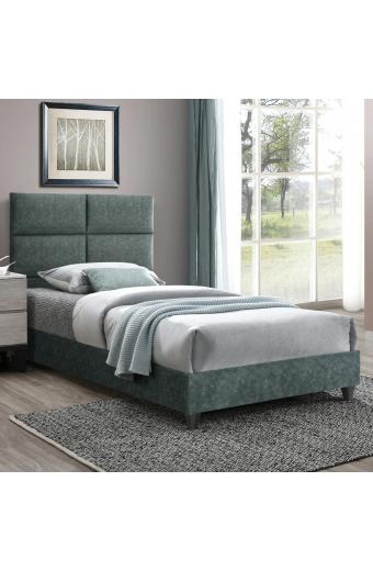 ΚΡΕΒΑΤΙ MILO ΑΠΟ ΠΡΑΣΙΝΟ ΥΦΑΣΜΑ τύπου NUBUCK HM652.27 ΓΙΑ ΣΤΡΩΜΑ 90x200 εκ.