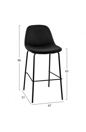 ΣΚΑΜΠΟ VINCENT HM9298.14 ΜΕΣΑΙΟΥ ΥΨΟΥΣ ΜΑΥΡΟ ΜΕ ΜΕΤΑΛΛΙΚΑ ΠΟΔΙΑ 47x51x96 εκ.