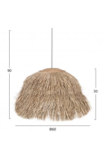 ΦΩΤΙΣΤΙΚΟ ΟΡΟΦΗΣ ΜΕ ΣΧΗΜΑ ΘΑΜΝΟΥ ΑΠΟ PANDAN GRASS ΣΕ ΦΥΣΙΚΟ HM7775 60x60x50Yεκ.